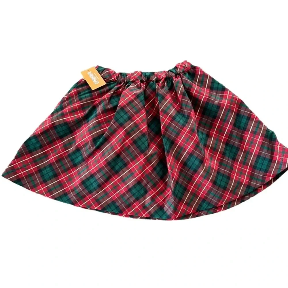 NWT Gymboree girls Plaid Holiday Skirt A Royal Christmas Bow Red‎ Green Gold New